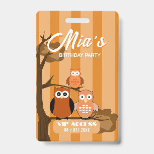 Badge d'accès VIP à la fête d'anniversaire