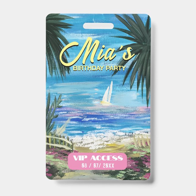 Badge d'accès VIP à la fête d'anniversaire (Avant)