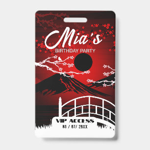 Badge d'accès VIP à la fête d'anniversaire