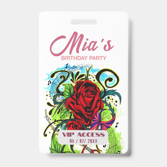 Badge d'accès VIP à la fête d'anniversaire (Avant)