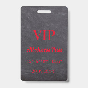 Badge d'accès VIP personnalisé avec tableau noir r