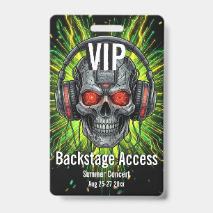 Badge d'accès VIP personnalisé pour la zone backst