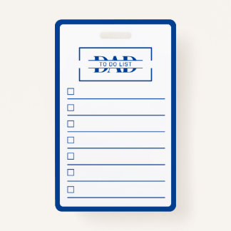 Badge Dad Modern Blue Monogram To Do List