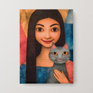 Badge Dames & Chats – Collection de portraits vintage 1