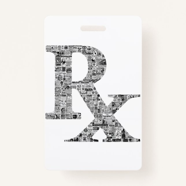 Badge d'annonces vintage apothecary pharmacie Rx (Devant)