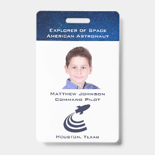 Badge d'astronaute fictif pour enfants personnalis