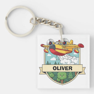 Badge d'avion de lutte contre les incendies mignon
