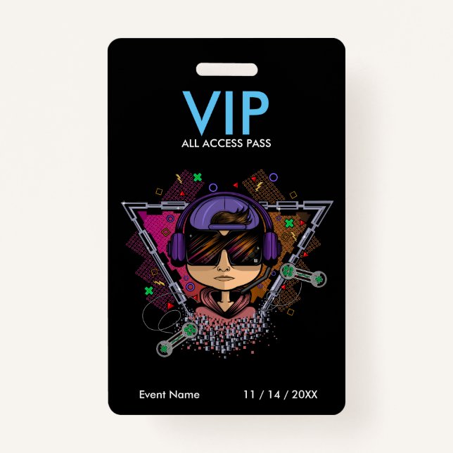 Badge de carte d'accès VIP du gamer Boy (Devant)