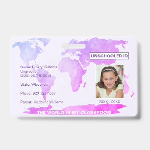 Badge de carte de l'enseignement à domicile non sc