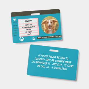 Badge de carte d'identité de chien personnalisé av