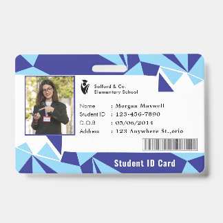 Badge de carte d'identité moderne étudiant en entr