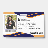 Badge de carte d'identité moderne pour étudiant en