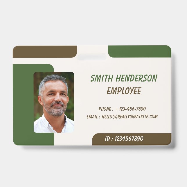 Badge de carte d'identité | Photo d'employé de l'e (Avant)