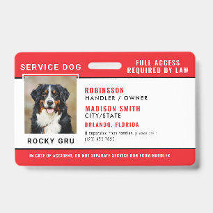 Badge de Chien d'Assistance Personnalisé