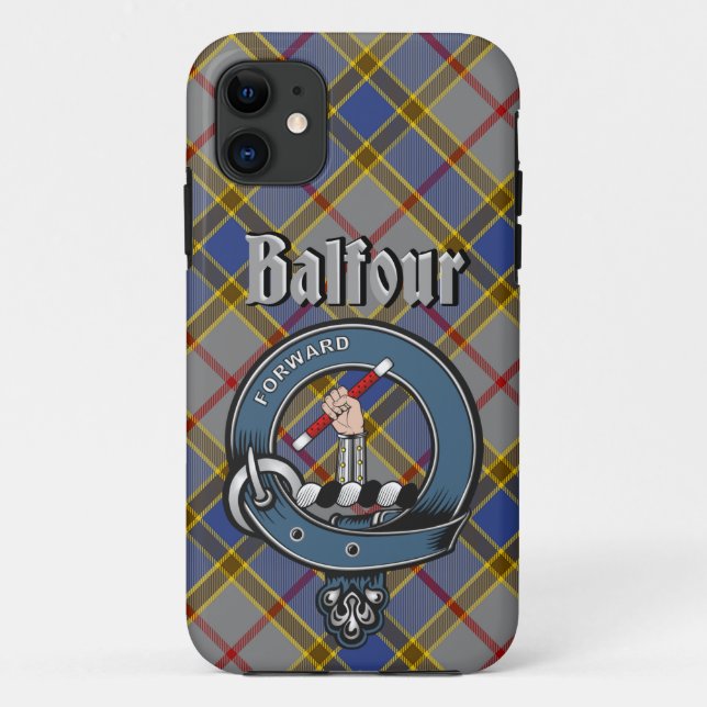 Badge de clan Balfour et étui téléphonique Tartan (Dos)
