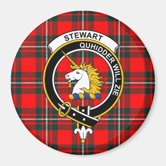 Badge de clan Stewart et aimant de tartan