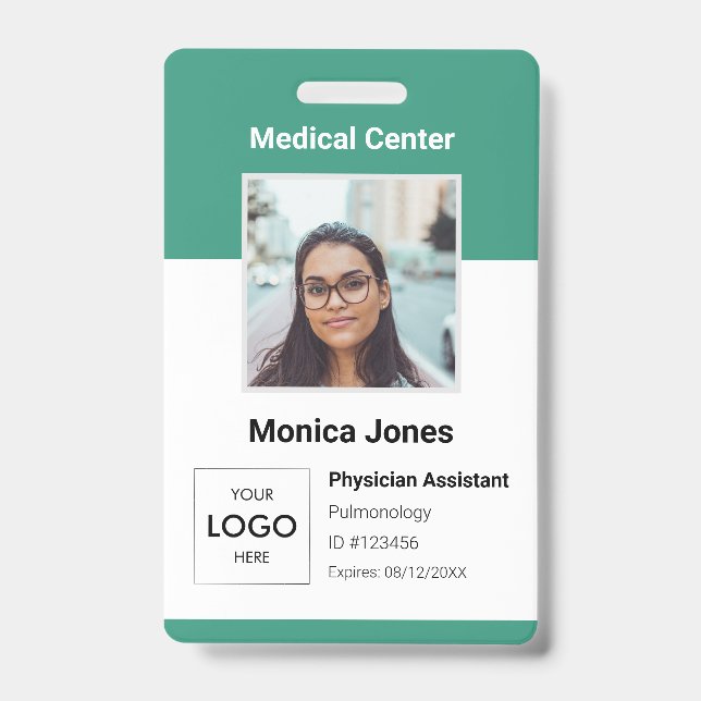 Badge de code QR photo de l'employé Médicale (Avant)