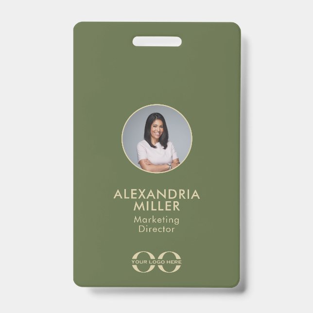Badge de code QR pour employé de société minimalis (Avant)