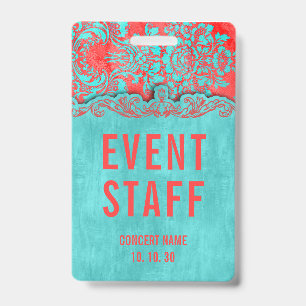 Badge de concert personnalisé en damas pour le per