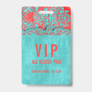 Badge de concert personnalisé VIP tout accès Nom P