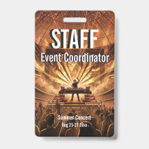 Badge de concert pour le passeport de festival VIP