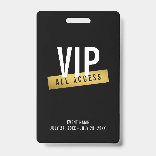 Badge de concert VIP Gold All Access (Avant)