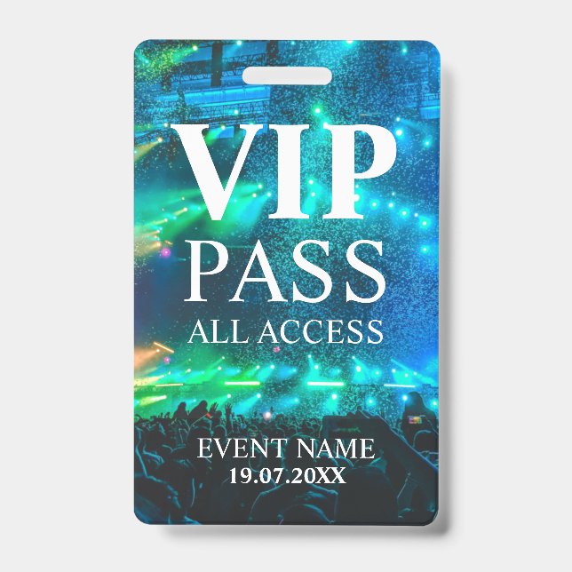 Badge de confettis pour événement avec QR code VIP (Avant)