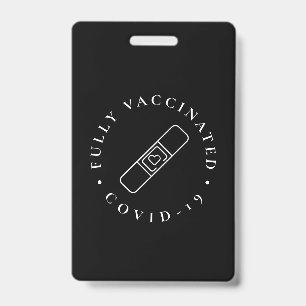 Badge de cordon Covid entièrement vacciné noir