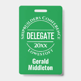 Badge de délégué à la conférence