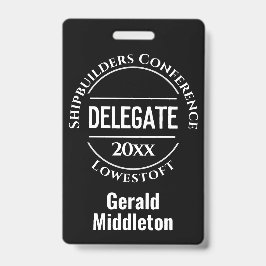 Badge de délégué de conférence