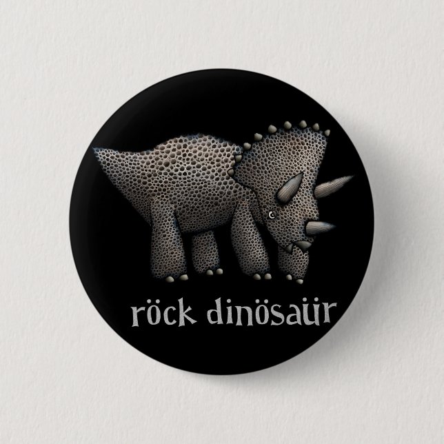 Badge de dinosaure de Rocher Tricératops (Devant)