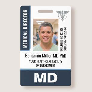 Badge de docteur Photo Logo MD Étiquette de sécuri