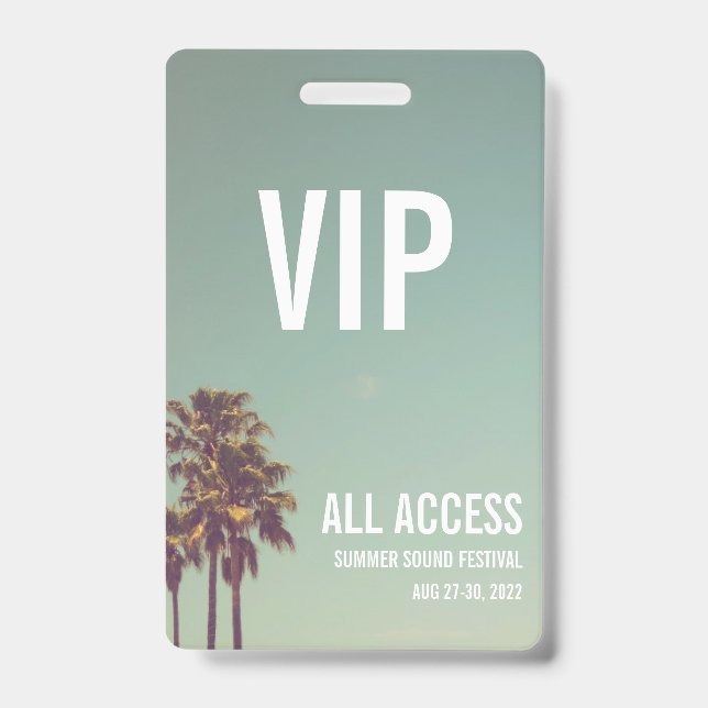 Badge de festival d'accès complet VIP personnalisé (Avant)