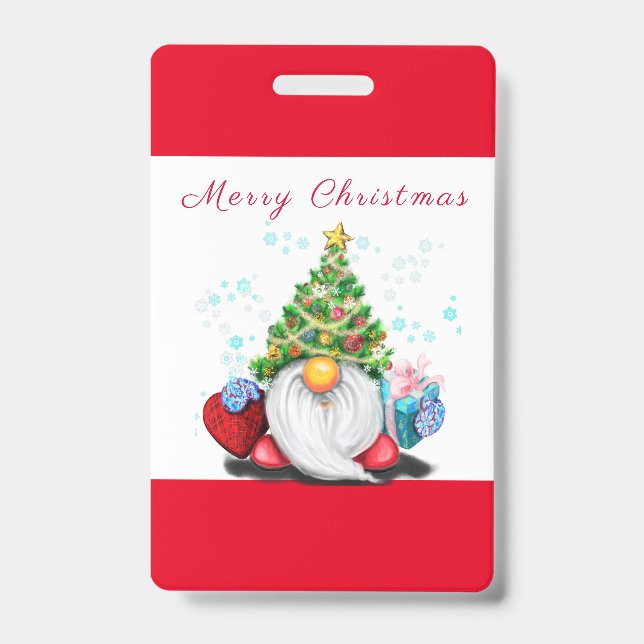 Badge de fête de Noël de gnome (Avant)