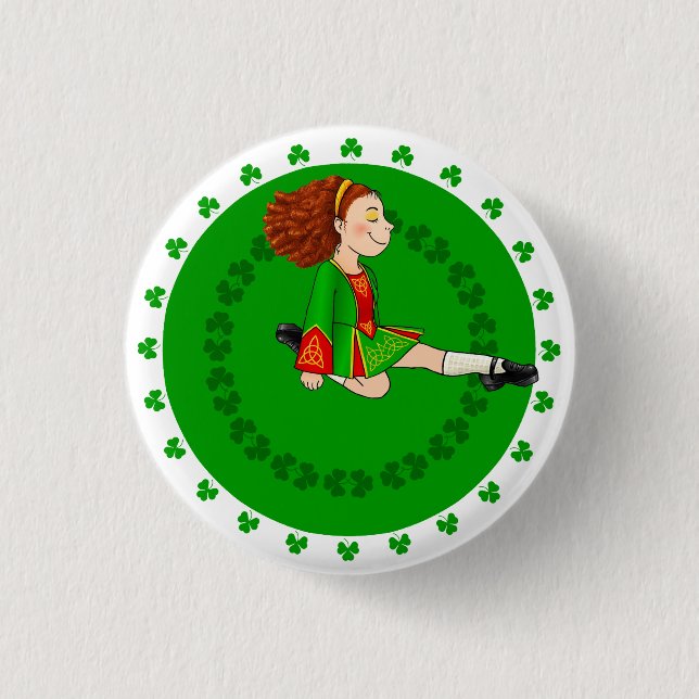 Badge de fille de danse irlandaise (Devant)