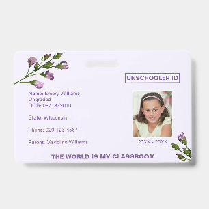 Badge de Floral Unschooling Homeschooling