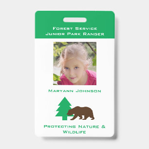 Badge de garde forestier fictif pour enfants perso