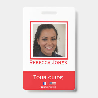 Badge de guide de tour personnalisé avec photo, no