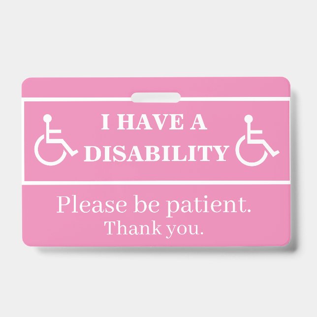 Badge de handicap rose  (Avant)