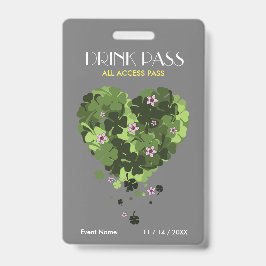 Badge de la carte de boisson de la Saint-Patrick