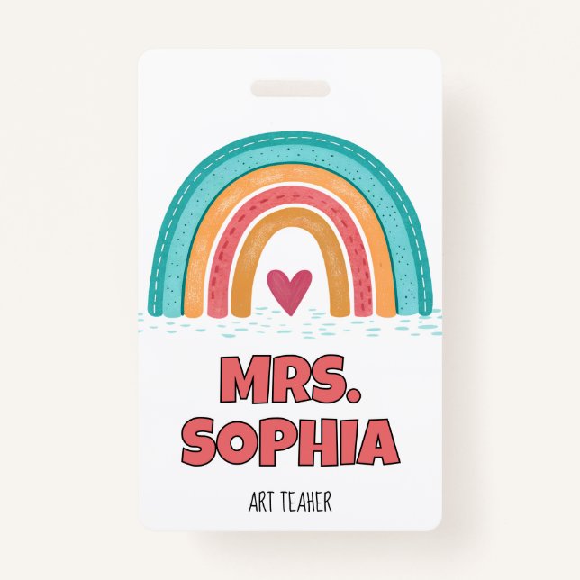 Badge de l'enseignant personnalisé Reel (Devant)