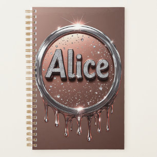 Badge de logo de nom Alice en bijoux étincelants