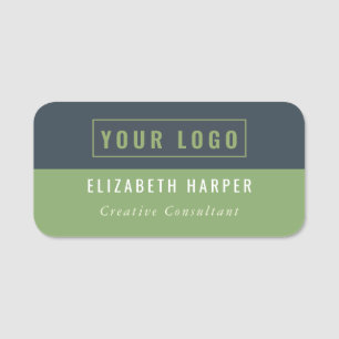Badge de logo personnalisé vert sauge au charbon d