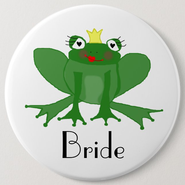 Badge de mariée géante avec Princesse Frog (Devant)