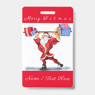 Badge de Noël personnalisé avec nom drôle Cadeau d