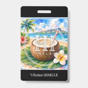 Badge de nom ʻOhana HIMELE Noix de coco