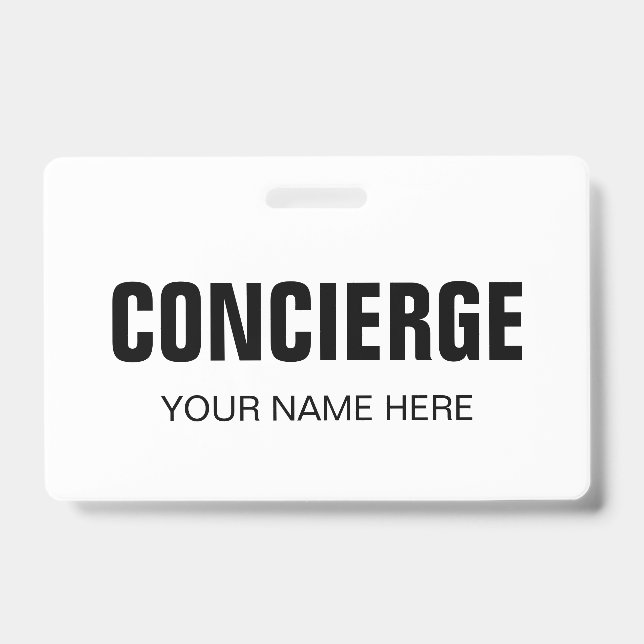 badge de nom de concierge avec clip (Face)