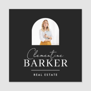 Badge de nom de l'agent immobilier moderne avec ar