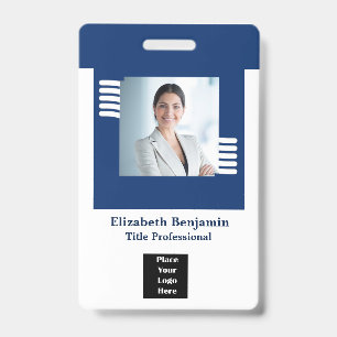 Badge de nom de photo d'employé personnalisé Logo