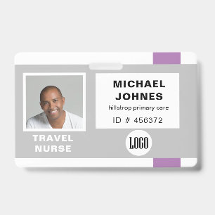 badge de nom de photo et logo de l'employé